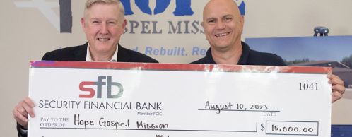 SFB Pledges $15,000 to Hope Gospel Mission’s New Learning Center
