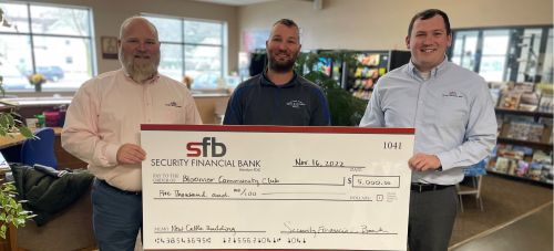 Bloomer Community Club Donation