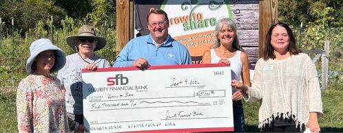 Security Financial Bank Donates $5000 to Grow to Share Community Garden